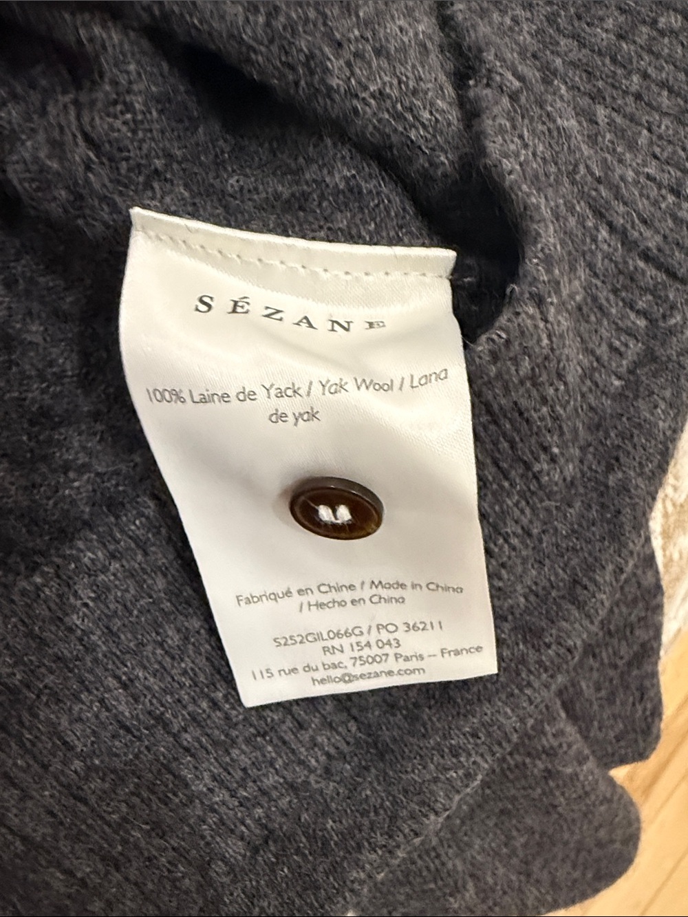 NWT Sezane Lisa Cardigan Charcoal Grey S - Picture 14 of 14